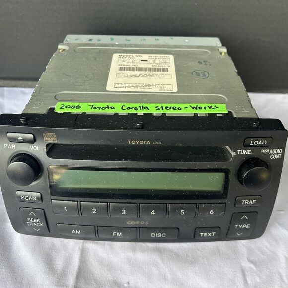 Toyota Corolla 03-08 Stock Stereo 6 Disc 86120-02440 Tested Works A51814 - Picture 1 of 5